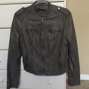 Gray Leather Jacket